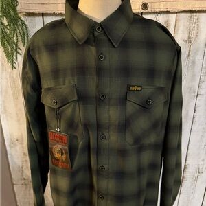 Dixxon x BRCC Mens 3XL Fireside Flannel Black Rifle Coffee O.D. GREEN